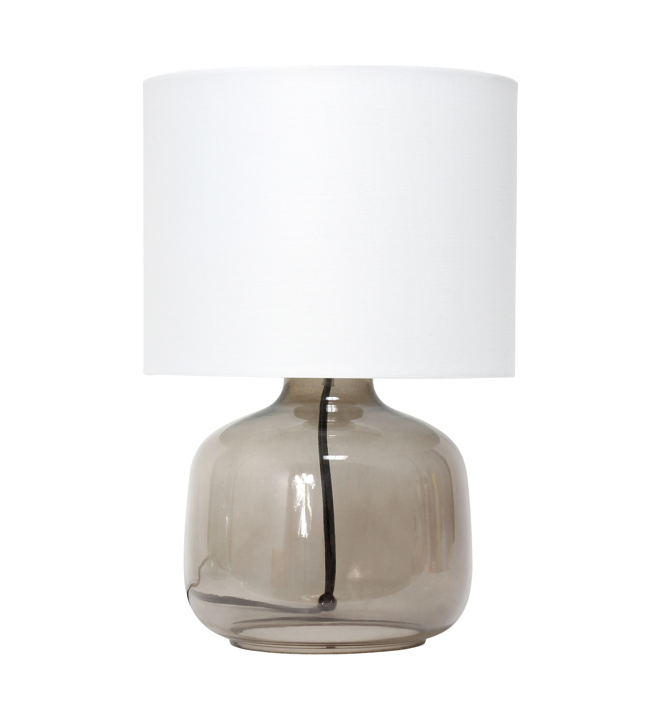 Glass Table Lamp with Fabric Shade