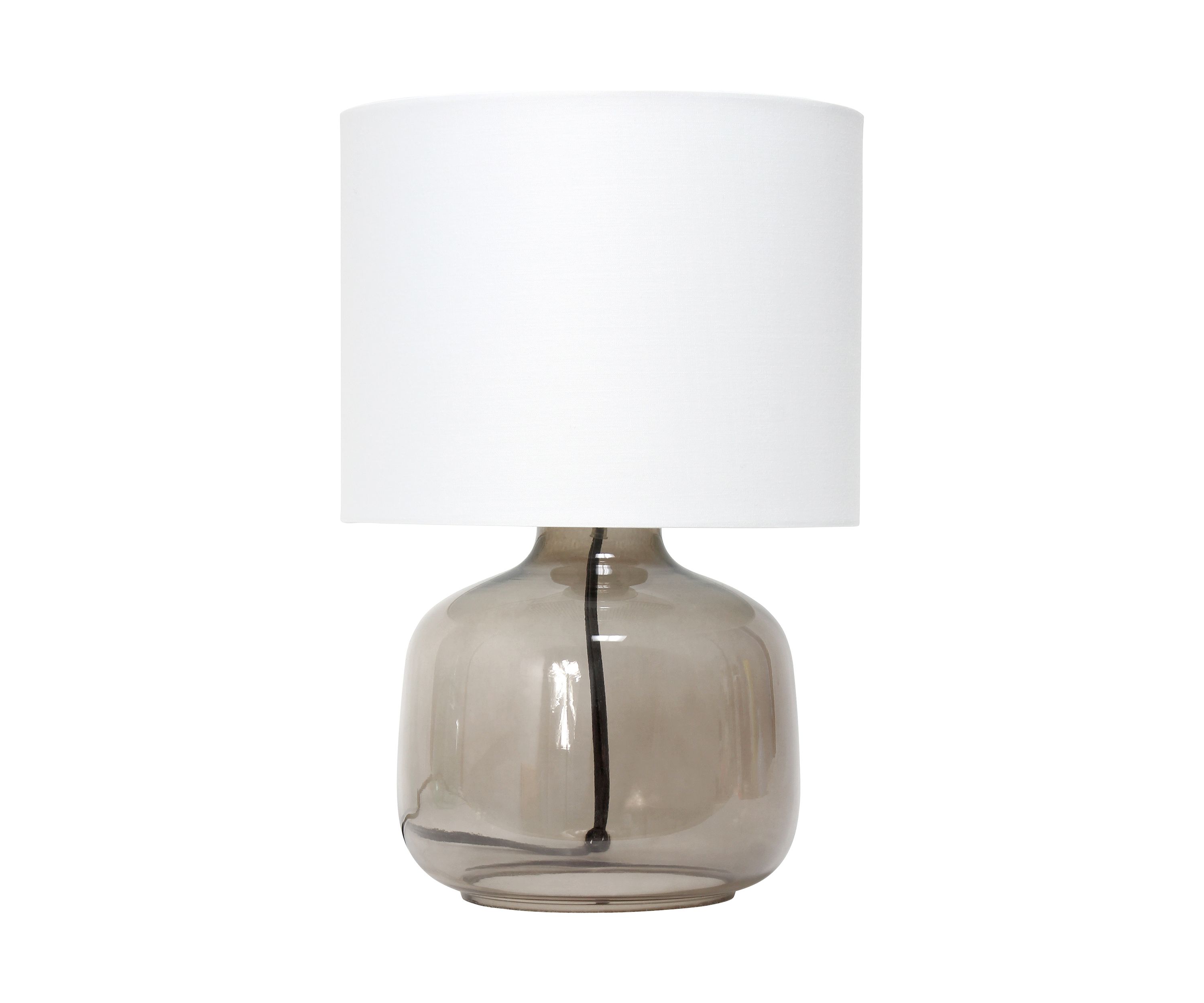 Glass Table Lamp with Fabric Shade
