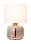 Glass Table Lamp with Fabric Shade