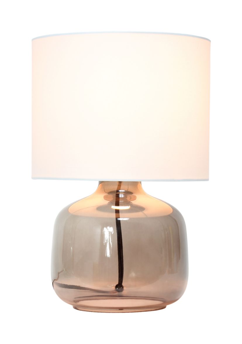 Glass Table Lamp with Fabric Shade