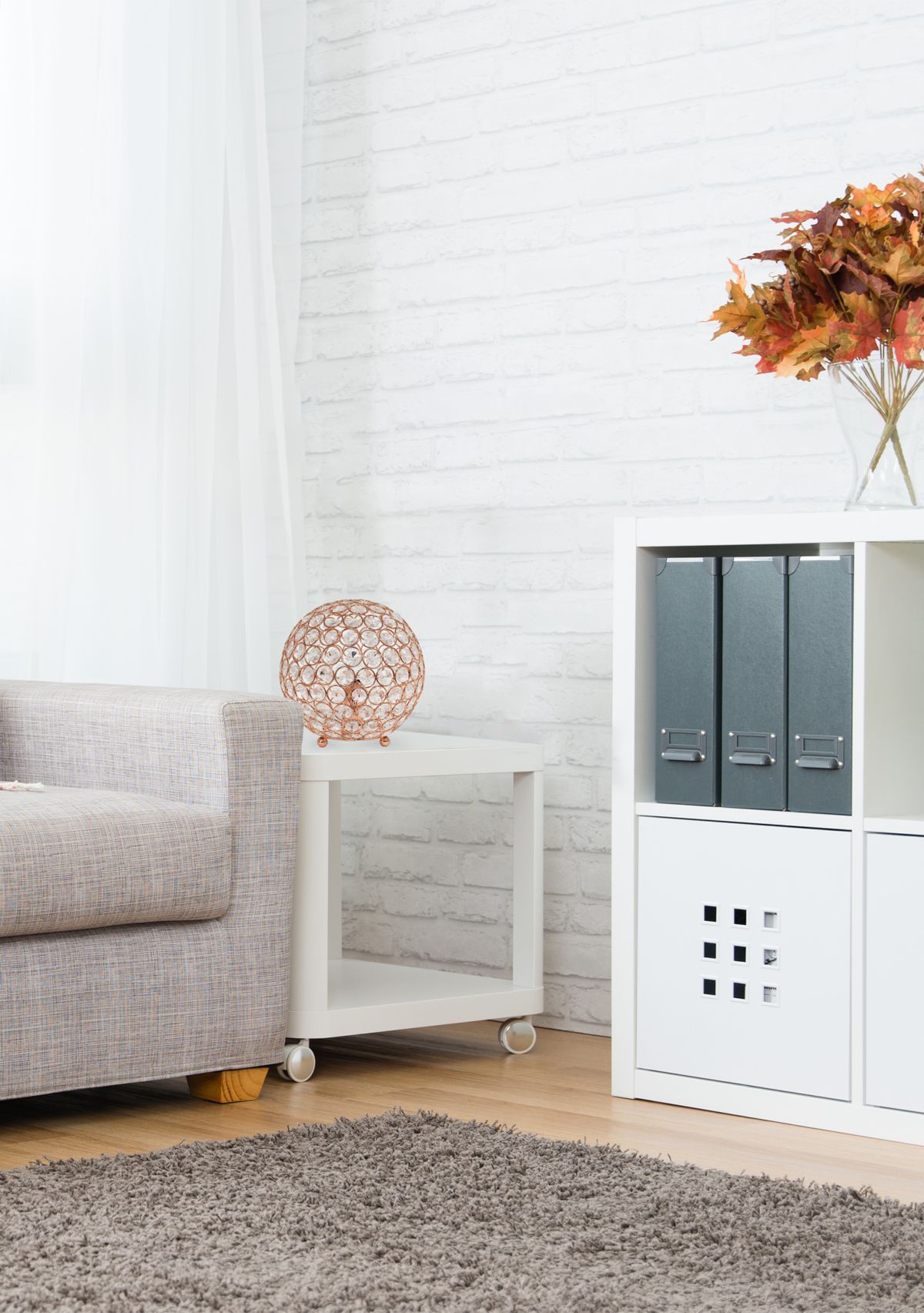 8 Inch Crystal Ball Sequin Table Lamp