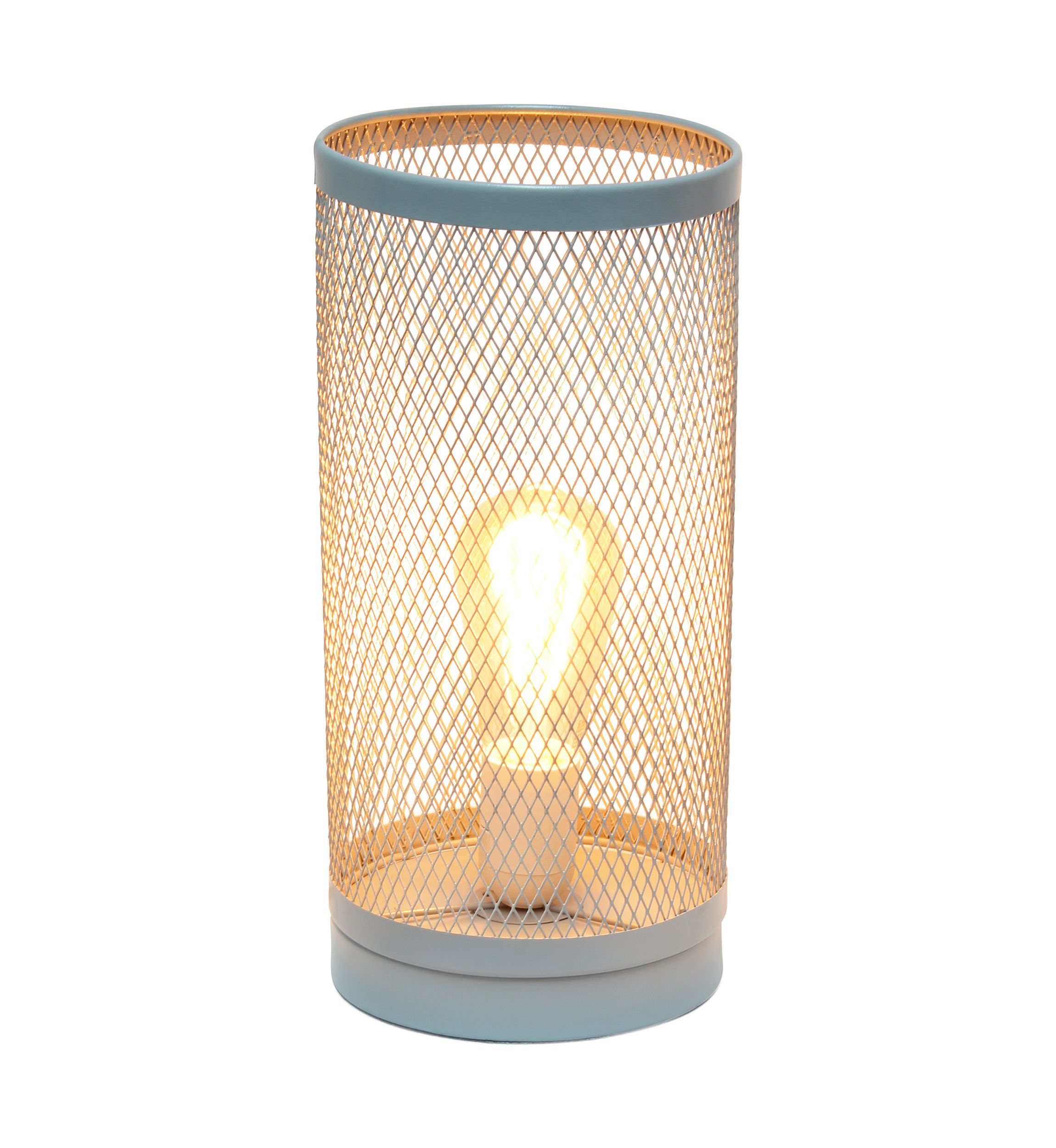 Mesh Cylindrical Steel Table Lamp
