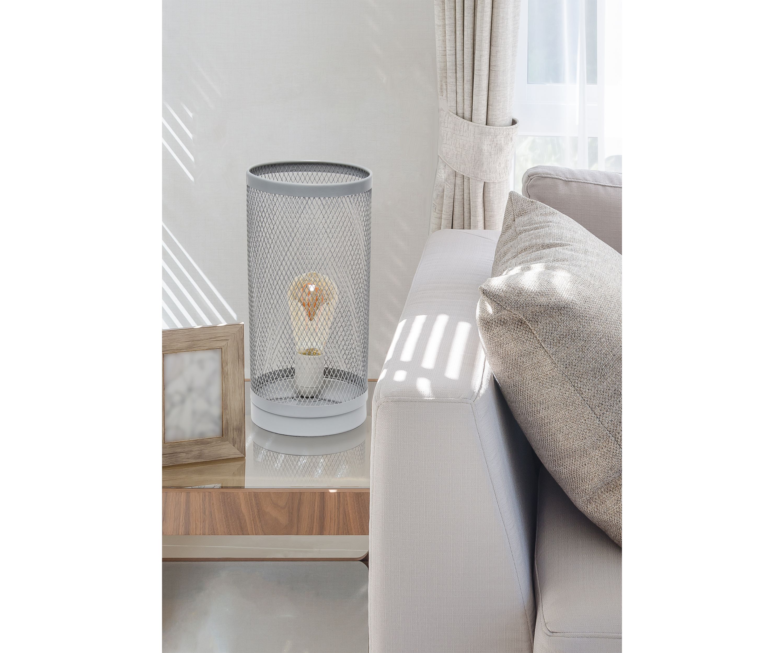 Mesh Cylindrical Steel Table Lamp