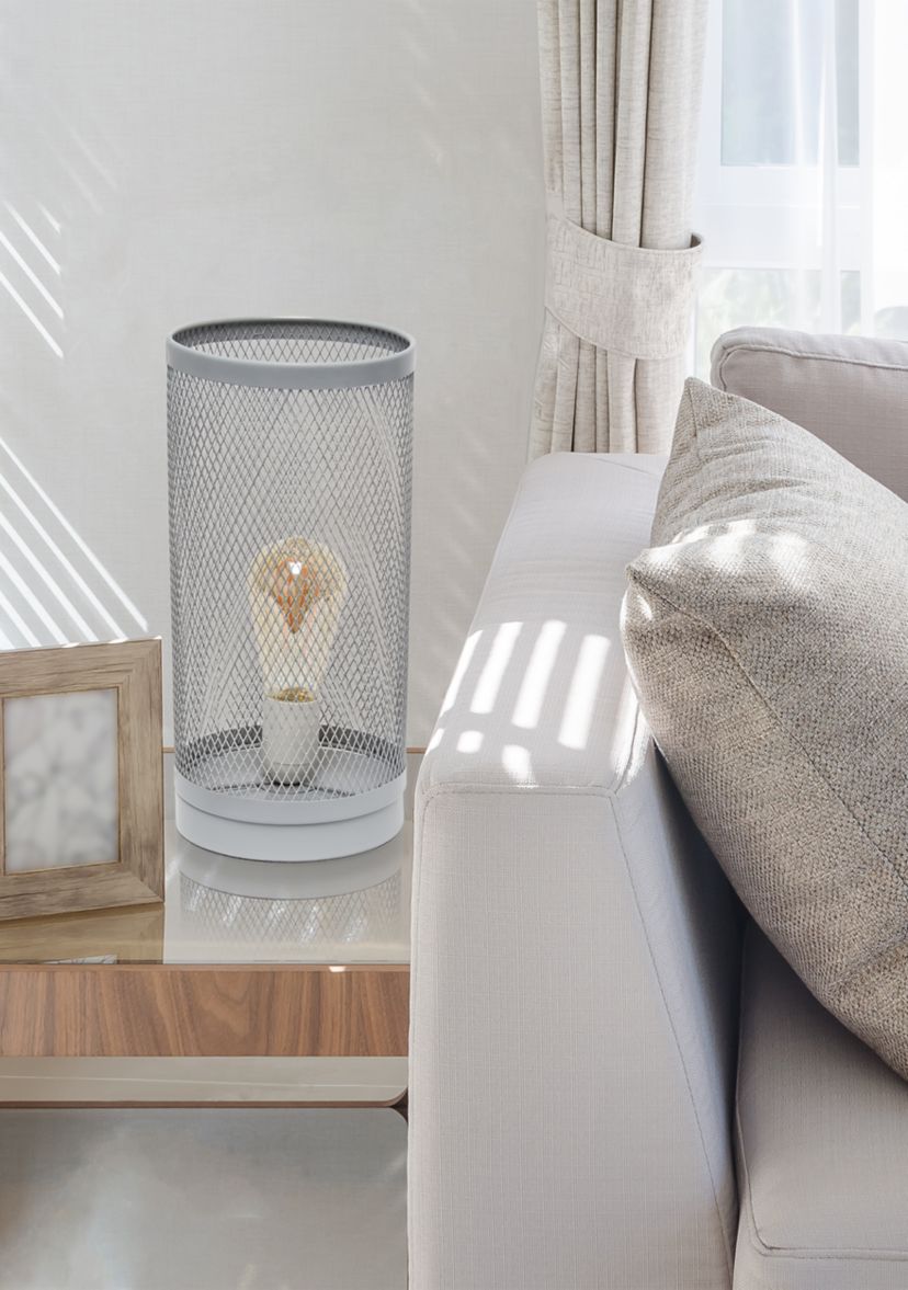 Mesh Cylindrical Steel Table Lamp