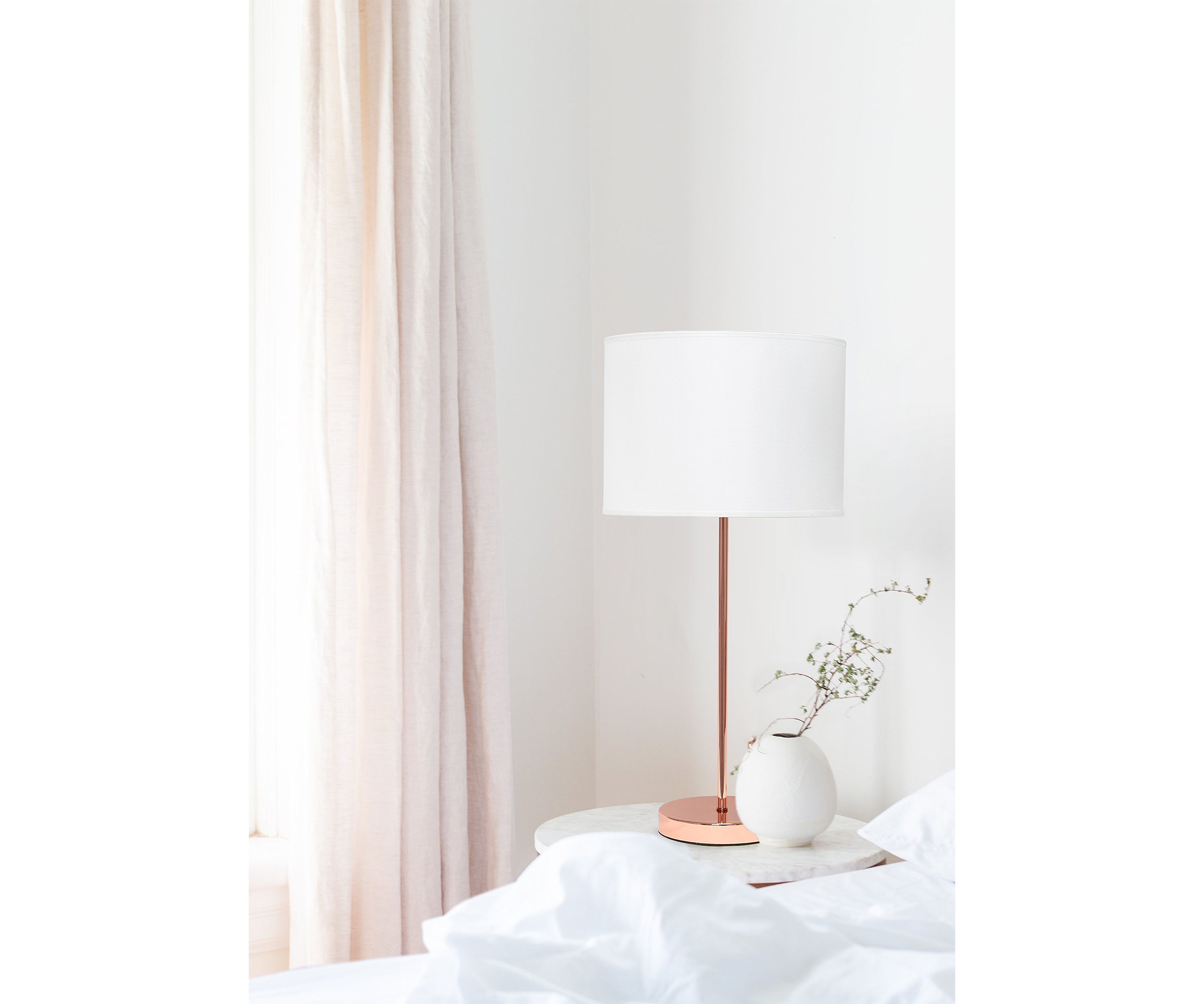 Stick Lamp with Fabric Shade