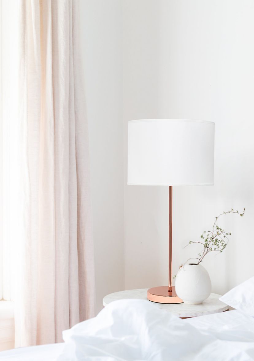 Stick Lamp with Fabric Shade