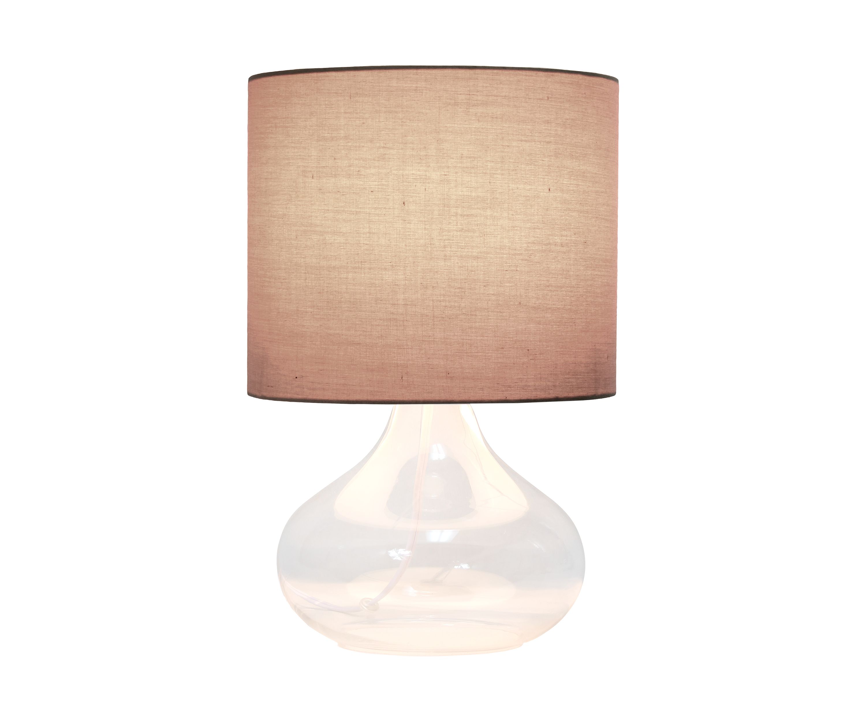 Glass Raindrop Table Lamp with Fabric Shade