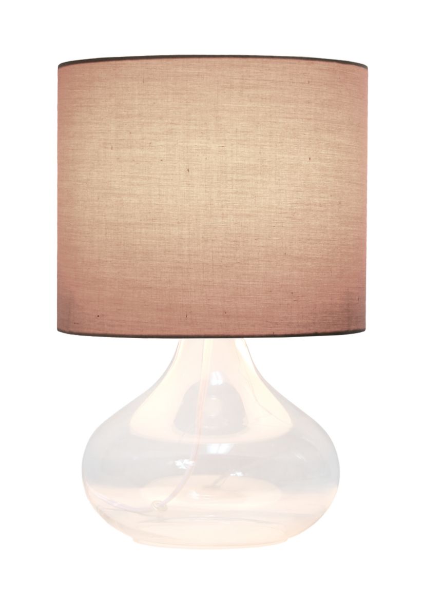 Glass Raindrop Table Lamp with Fabric Shade