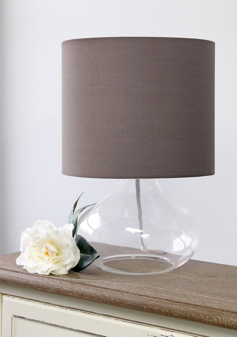 Glass Raindrop Table Lamp with Fabric Shade