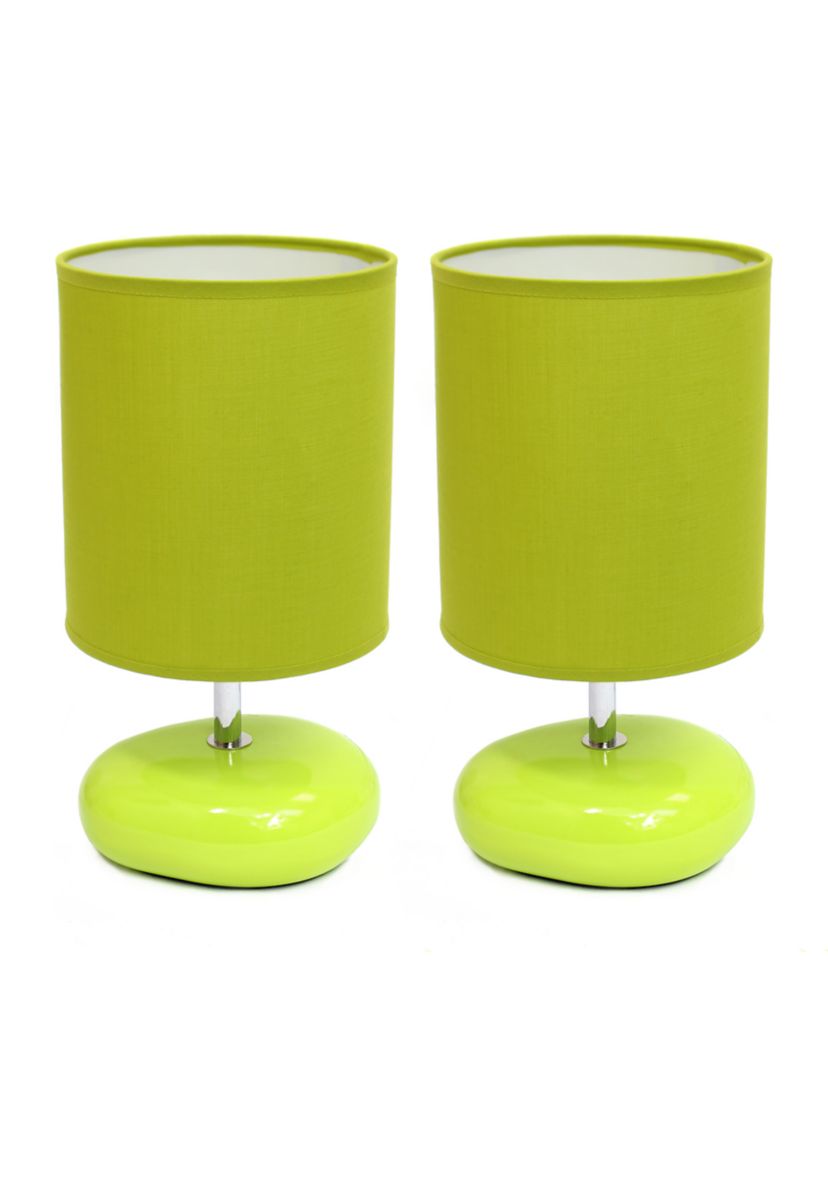 Stonies Small Stone Look Table Bedside Lamp - 2 Pack Set