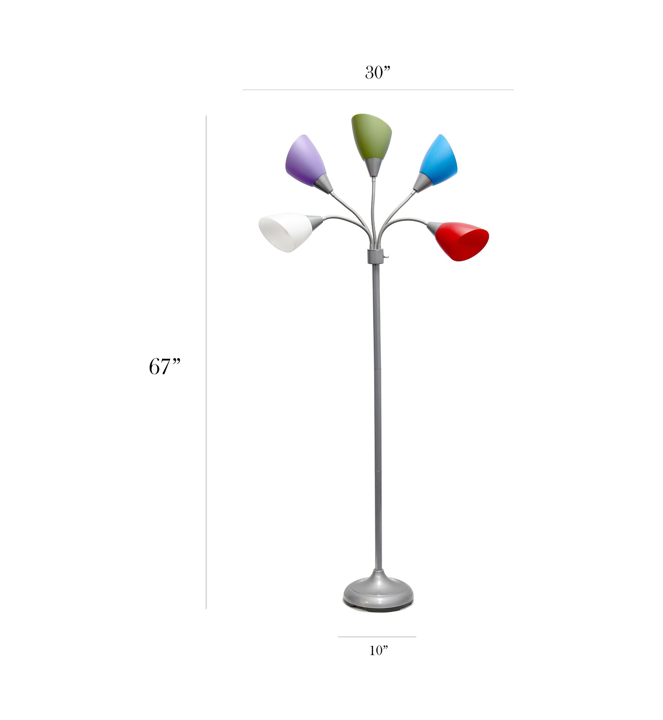 5 Light Adjustable Gooseneck Floor Lamp