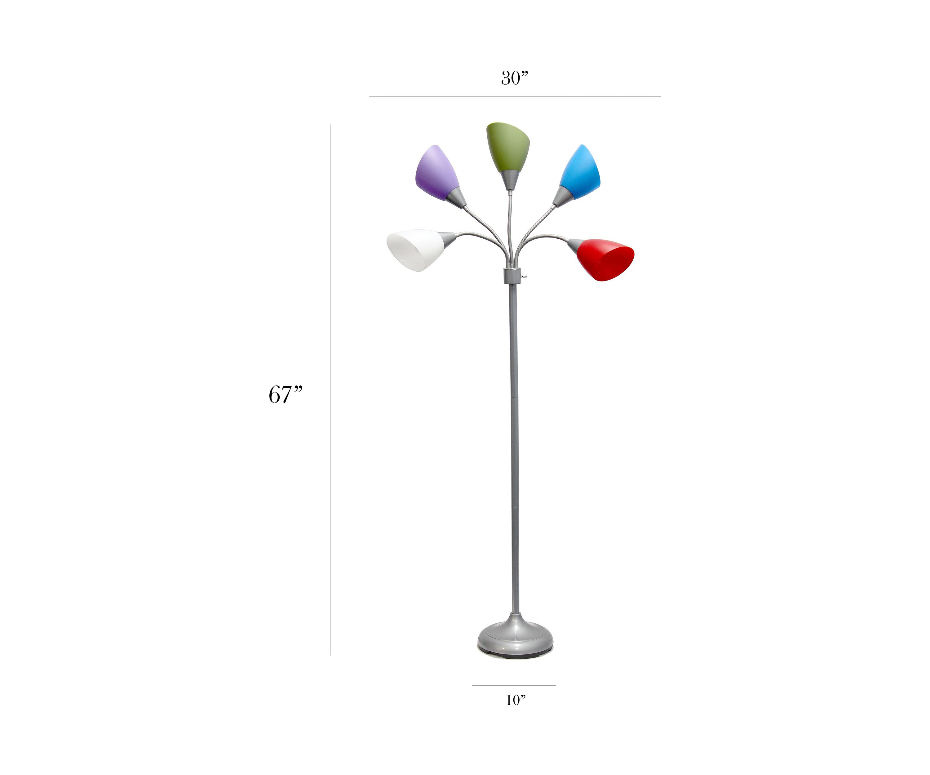 5 Light Adjustable Gooseneck Floor Lamp