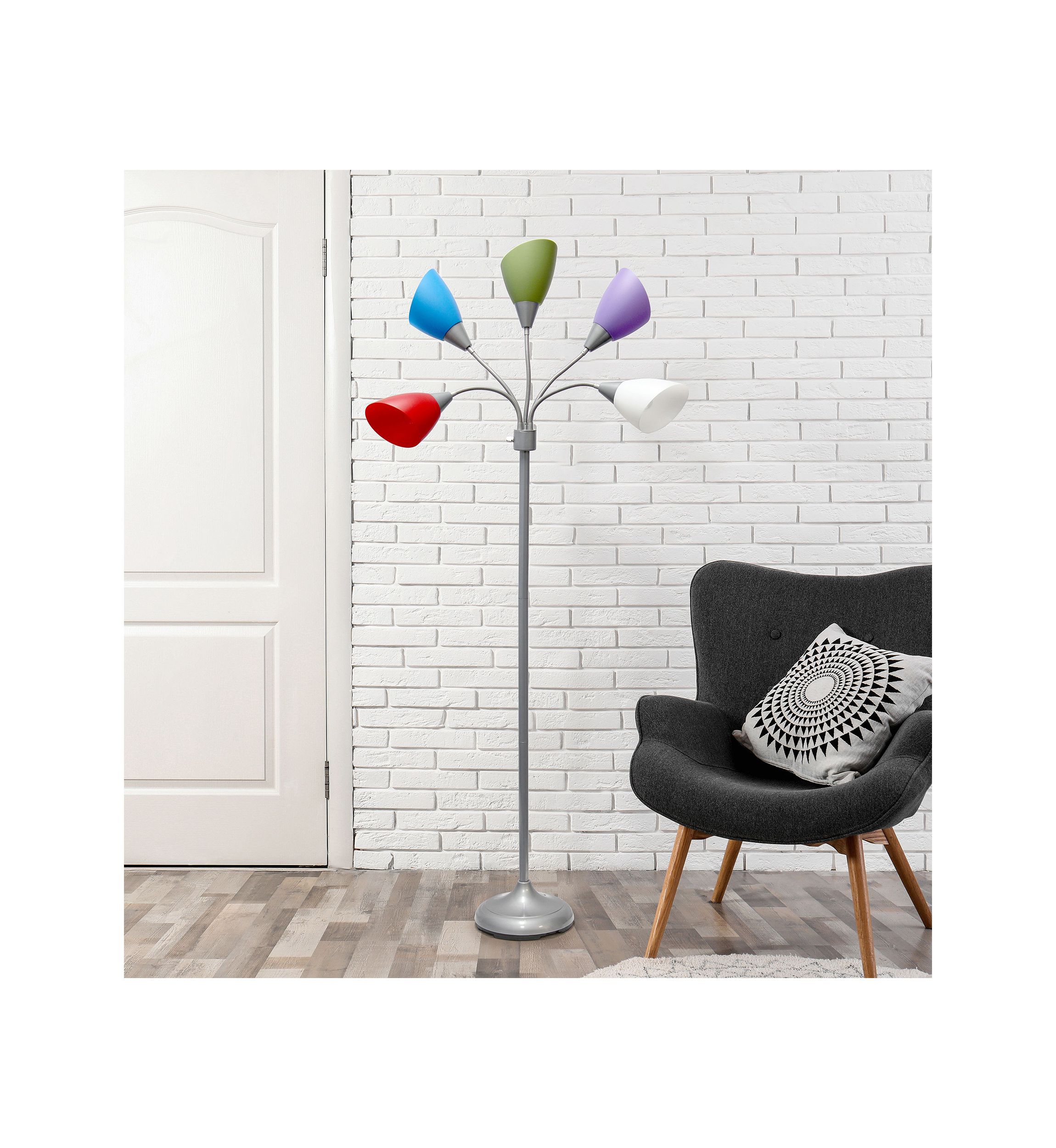 5 Light Adjustable Gooseneck Floor Lamp
