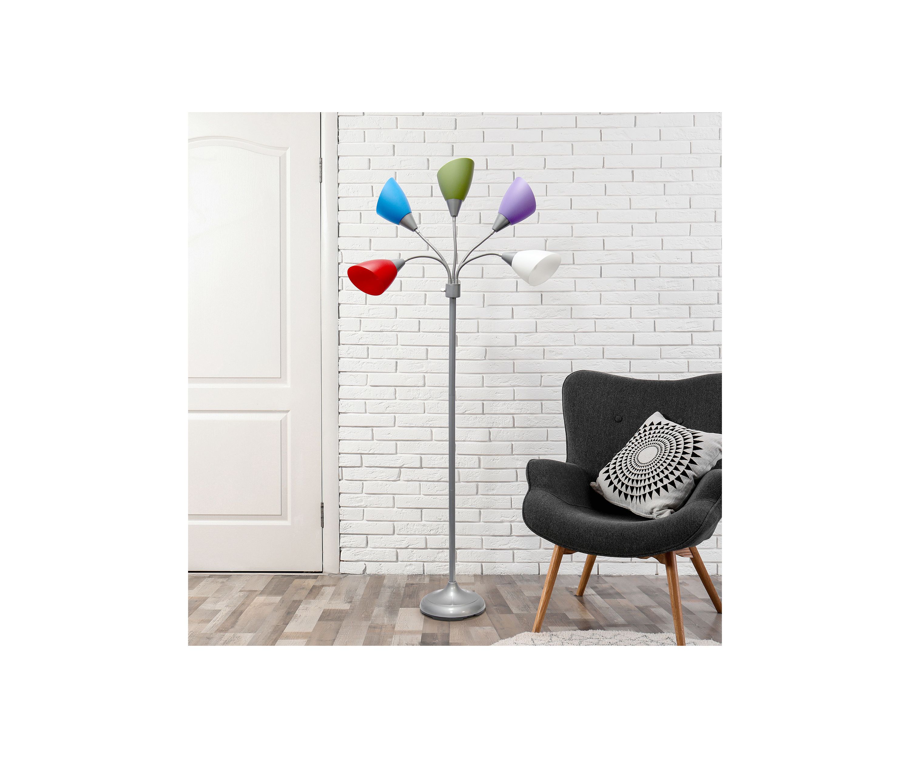 5 Light Adjustable Gooseneck Floor Lamp