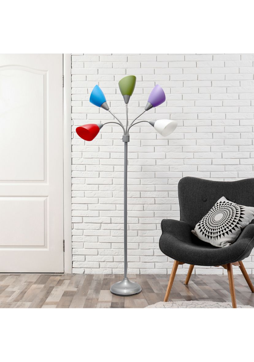 5 Light Adjustable Gooseneck Floor Lamp