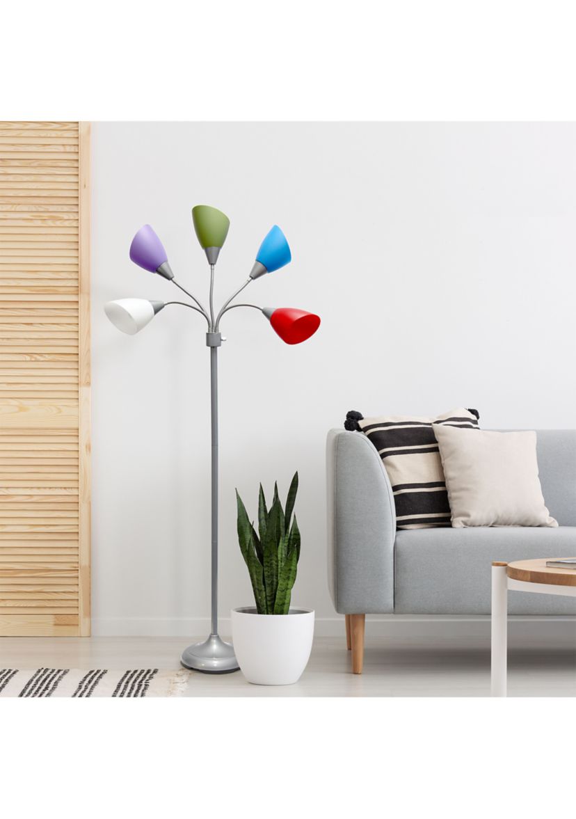5 Light Adjustable Gooseneck Floor Lamp