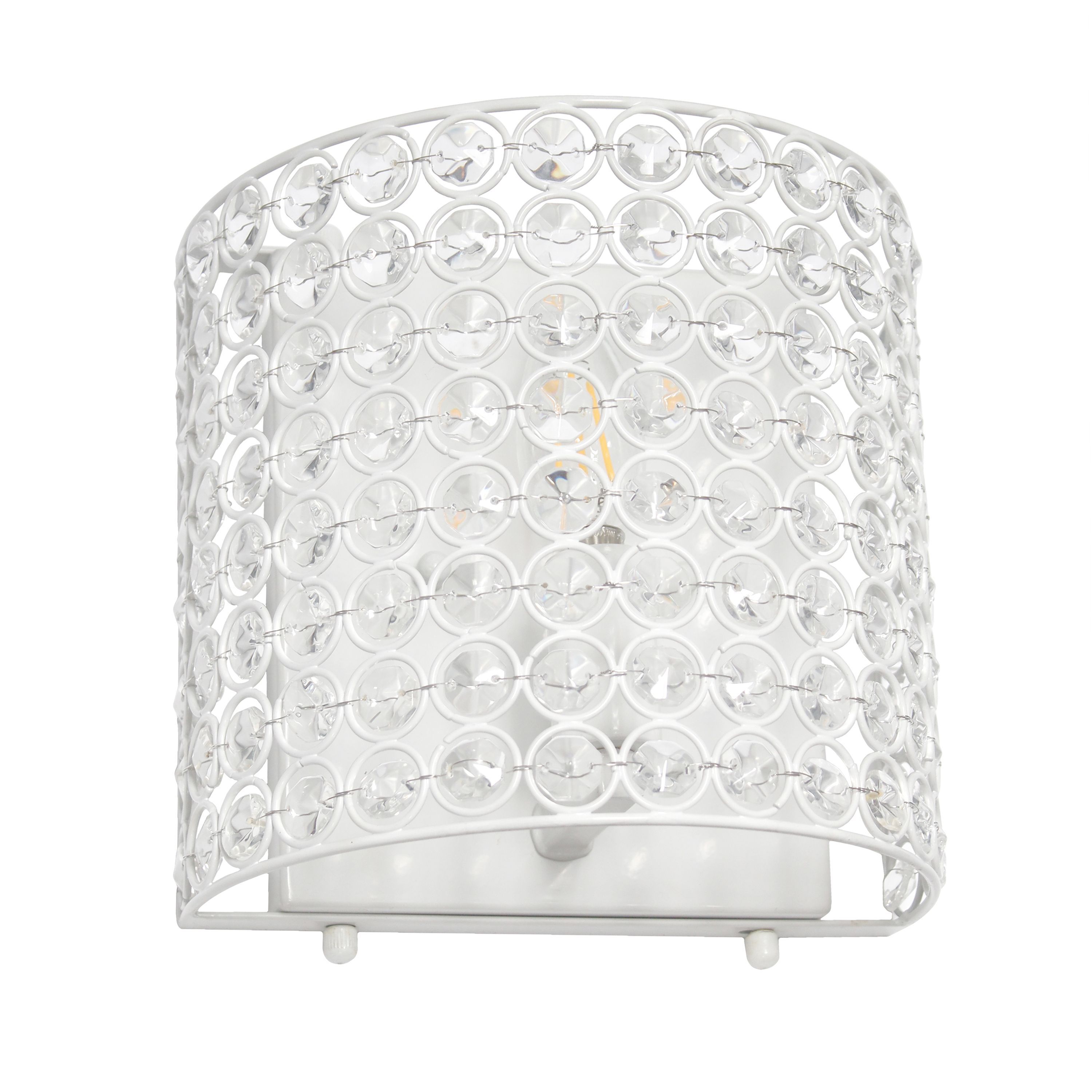8" 1-Light Bathroom Vanity Crystal and Metal Wall Sconce Lighting Fixture
