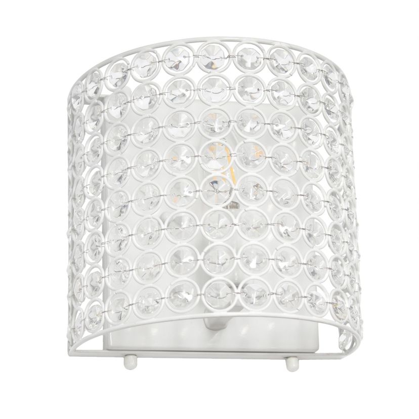 8" 1-Light Bathroom Vanity Crystal and Metal Wall Sconce Lighting Fixture
