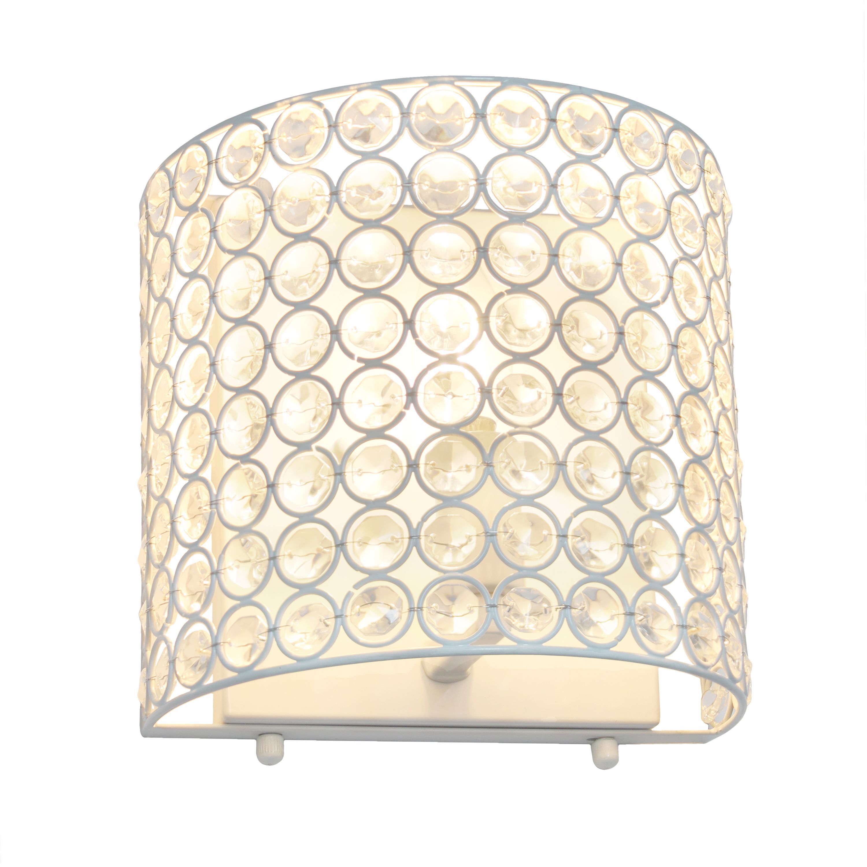 8" 1-Light Bathroom Vanity Crystal and Metal Wall Sconce Lighting Fixture
