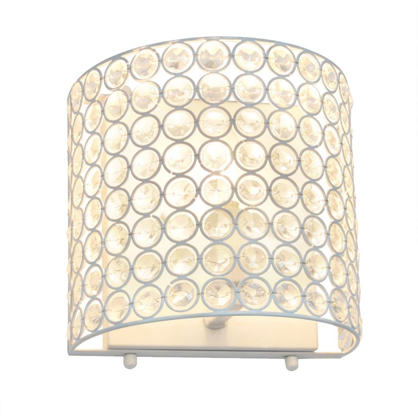 8" 1-Light Bathroom Vanity Crystal and Metal Wall Sconce Lighting Fixture