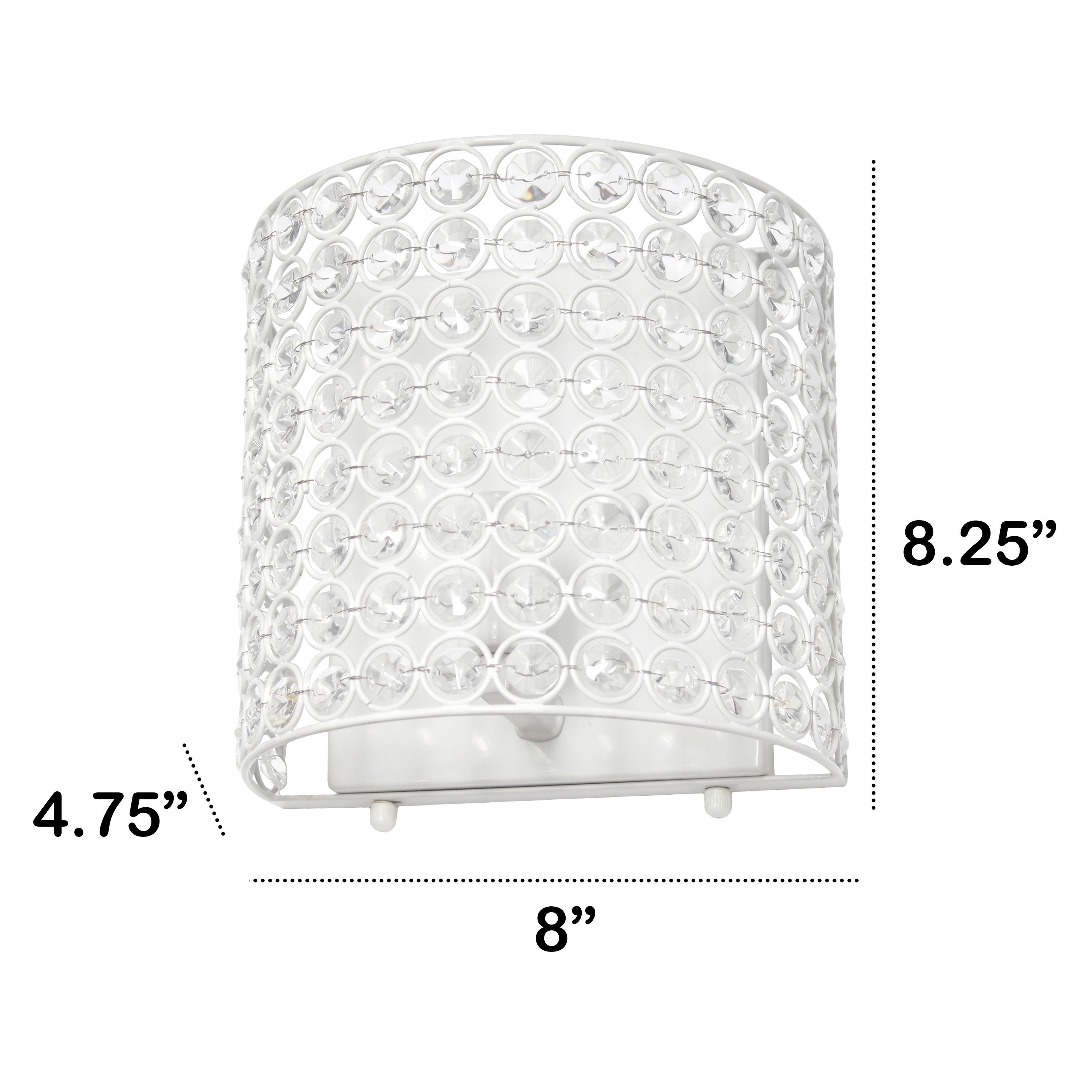 8" 1-Light Bathroom Vanity Crystal and Metal Wall Sconce Lighting Fixture