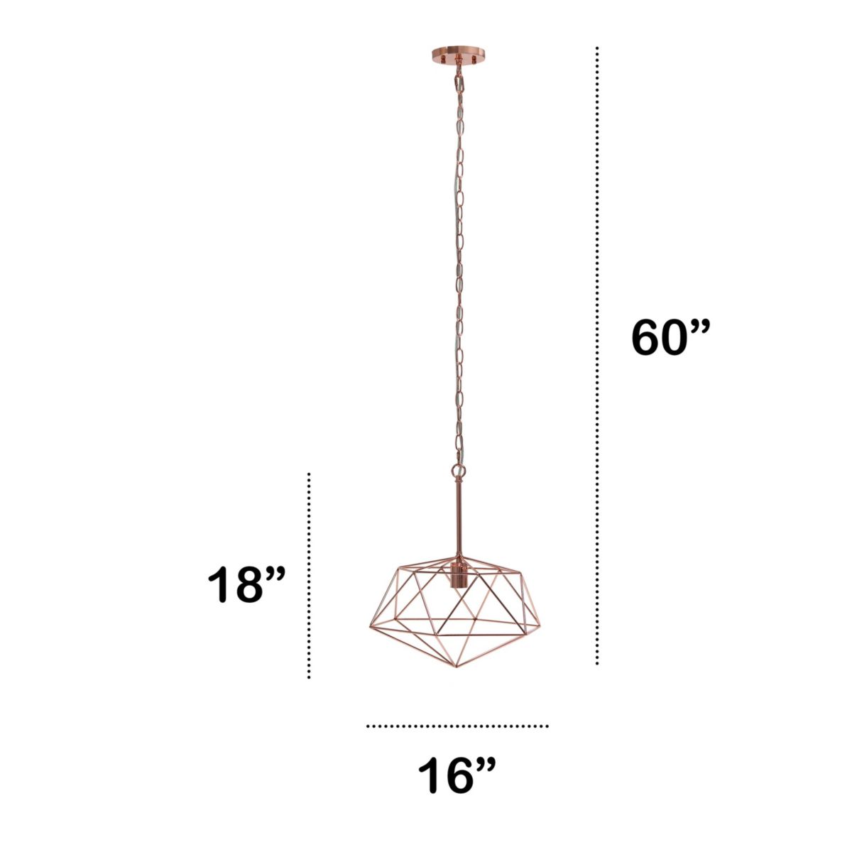 1 Light 16" Modern Metal Wire Paragon Hanging Ceiling Pendant Fixture