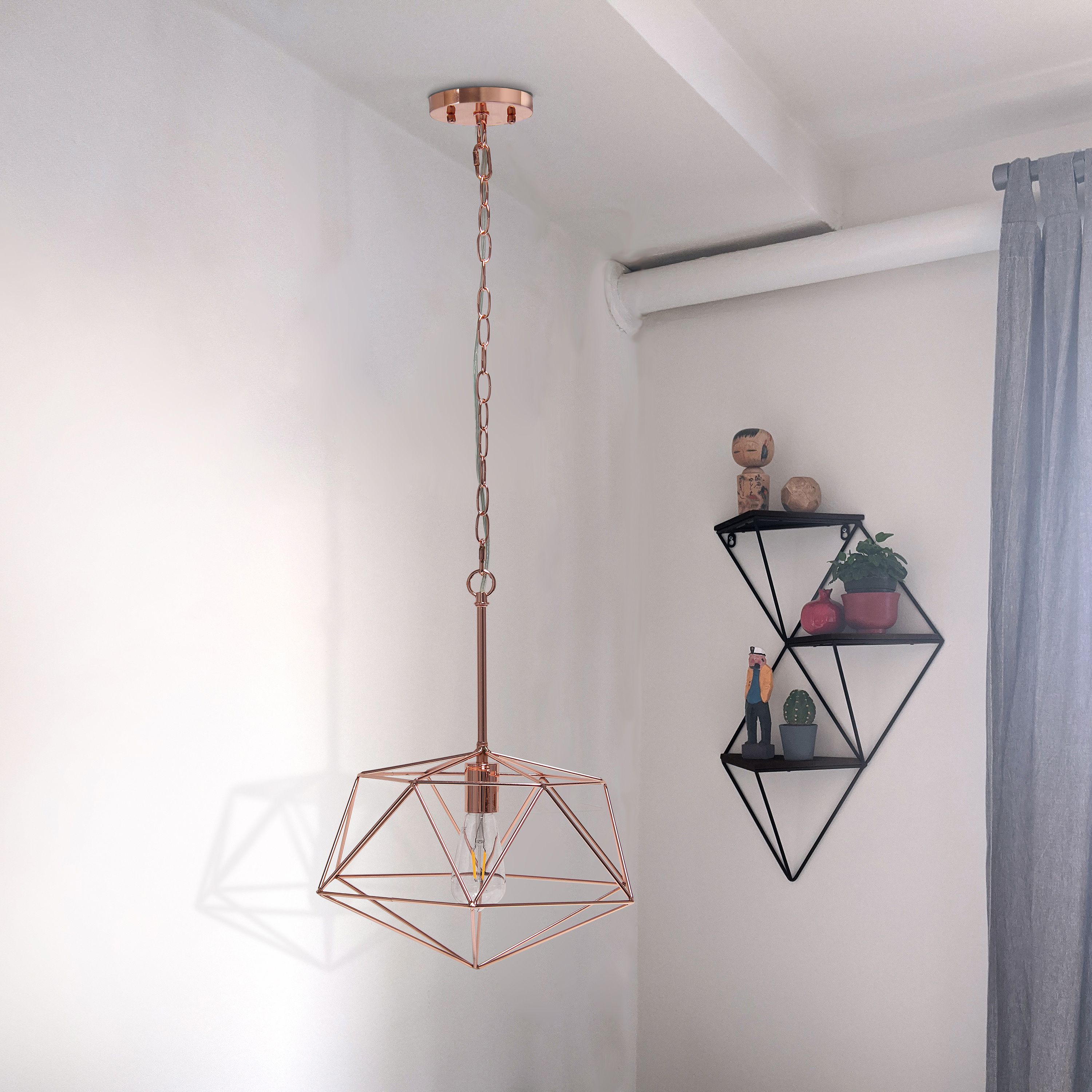 1 Light 16" Modern Metal Wire Paragon Hanging Ceiling Pendant Fixture