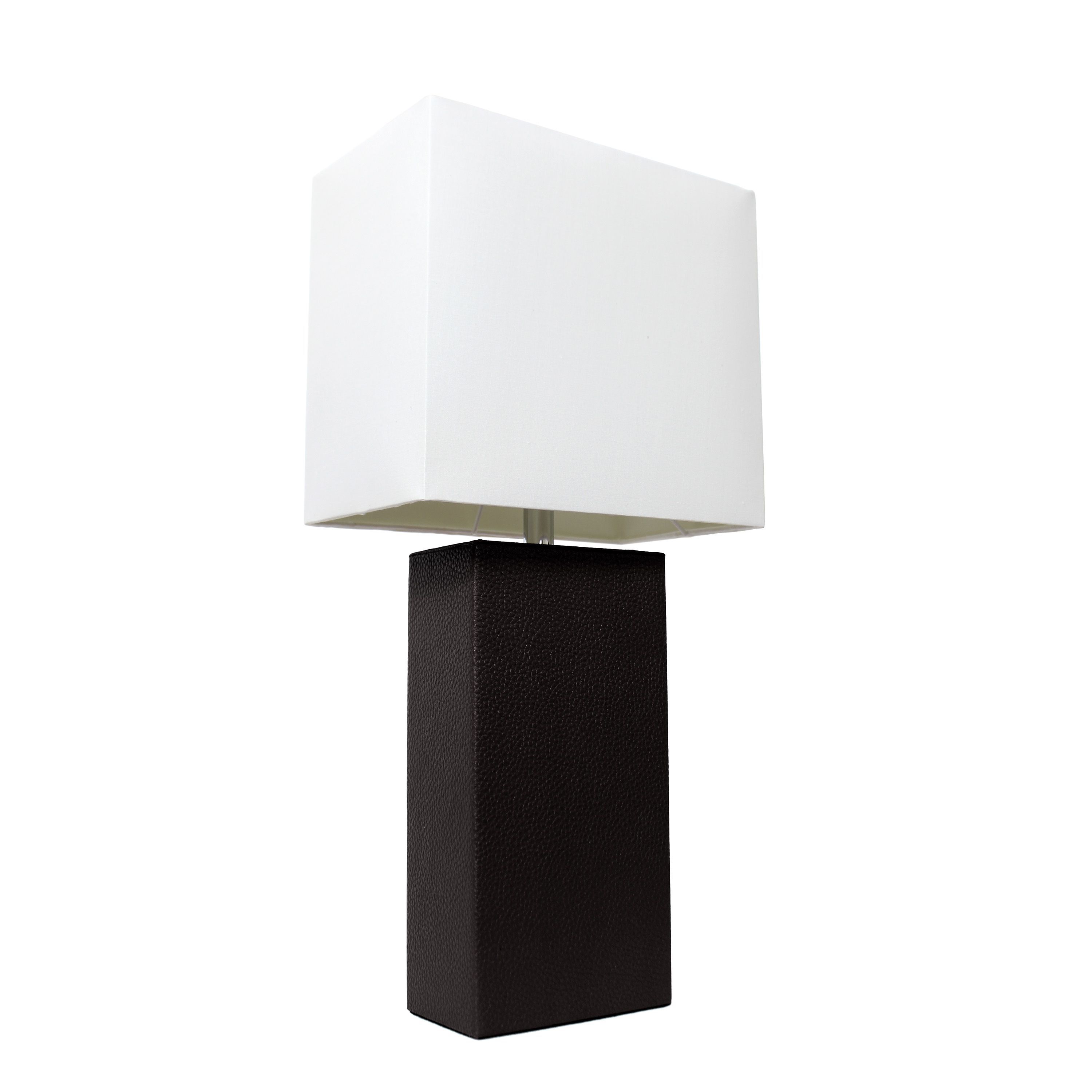 21" Leather Base Modern Home Décor Bedside Table Lamp