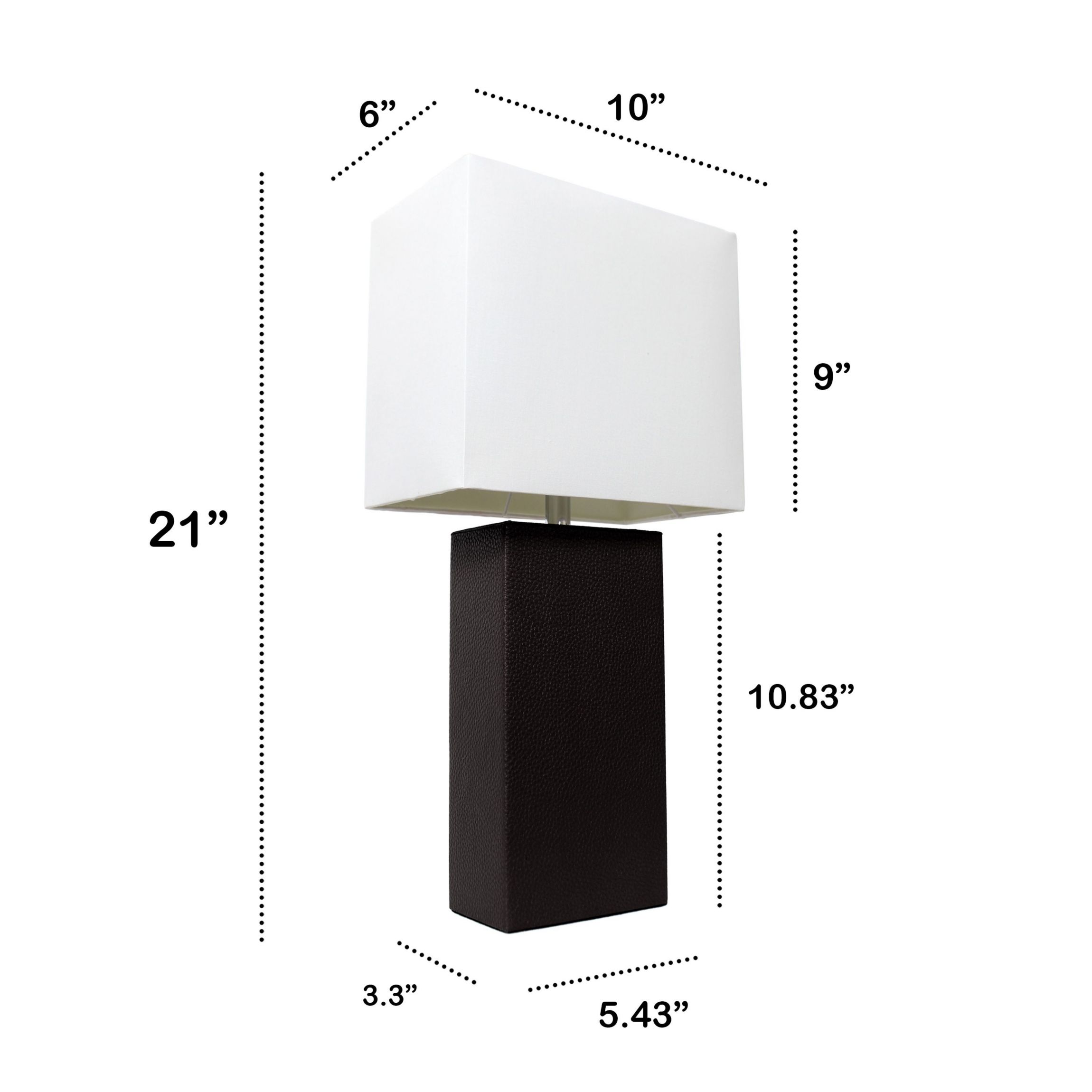 21" Leather Base Modern Home Décor Bedside Table Lamp