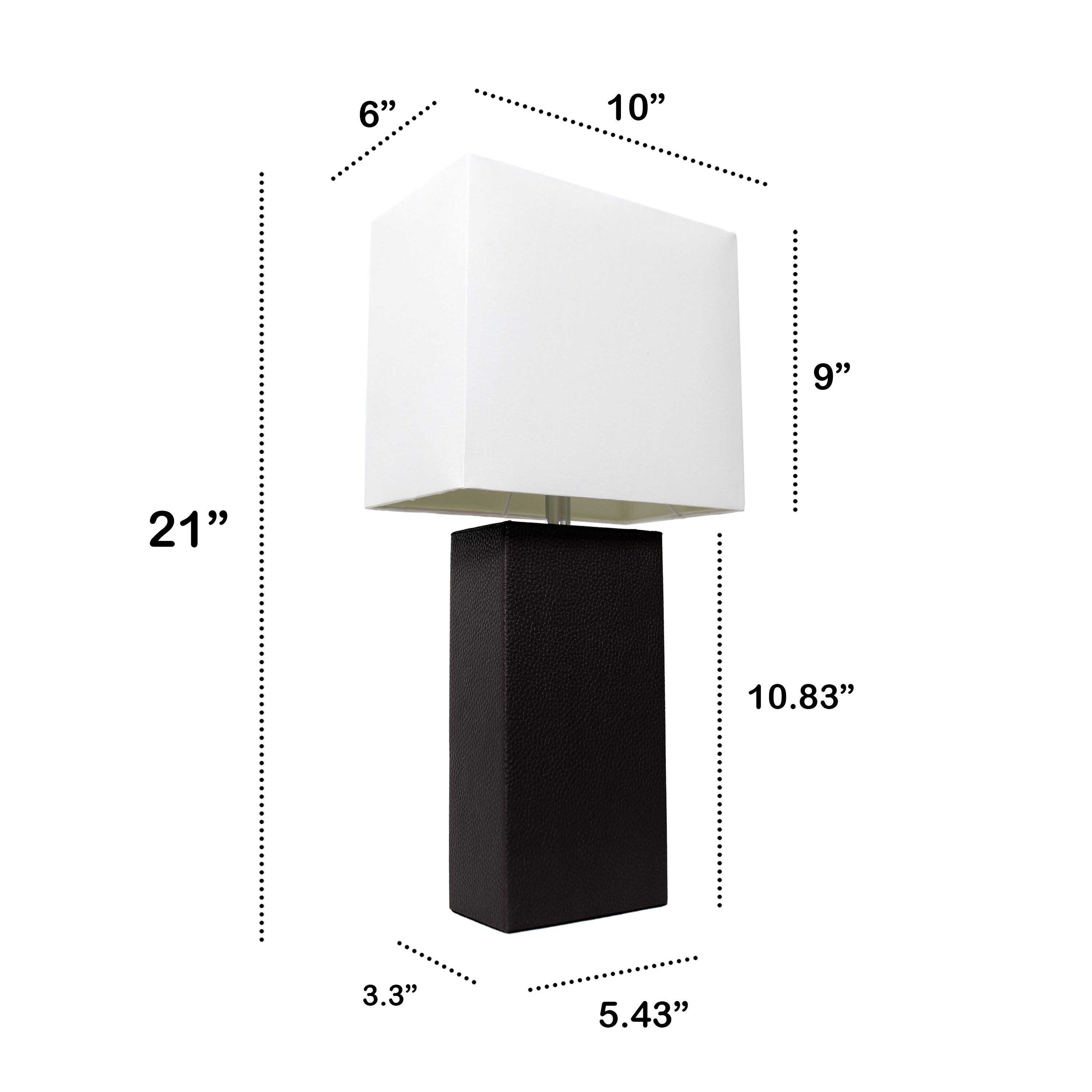 21" Leather Base Modern Home Décor Bedside Table Lamp