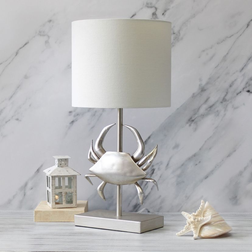 Shoreside 18.25" Tall Polyresin Pinching Crab Shaped Table Lamp