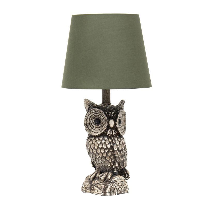 Woodland 19.85" Tall Polyresin Brown and White Gazing Night Owl Table Lamp
