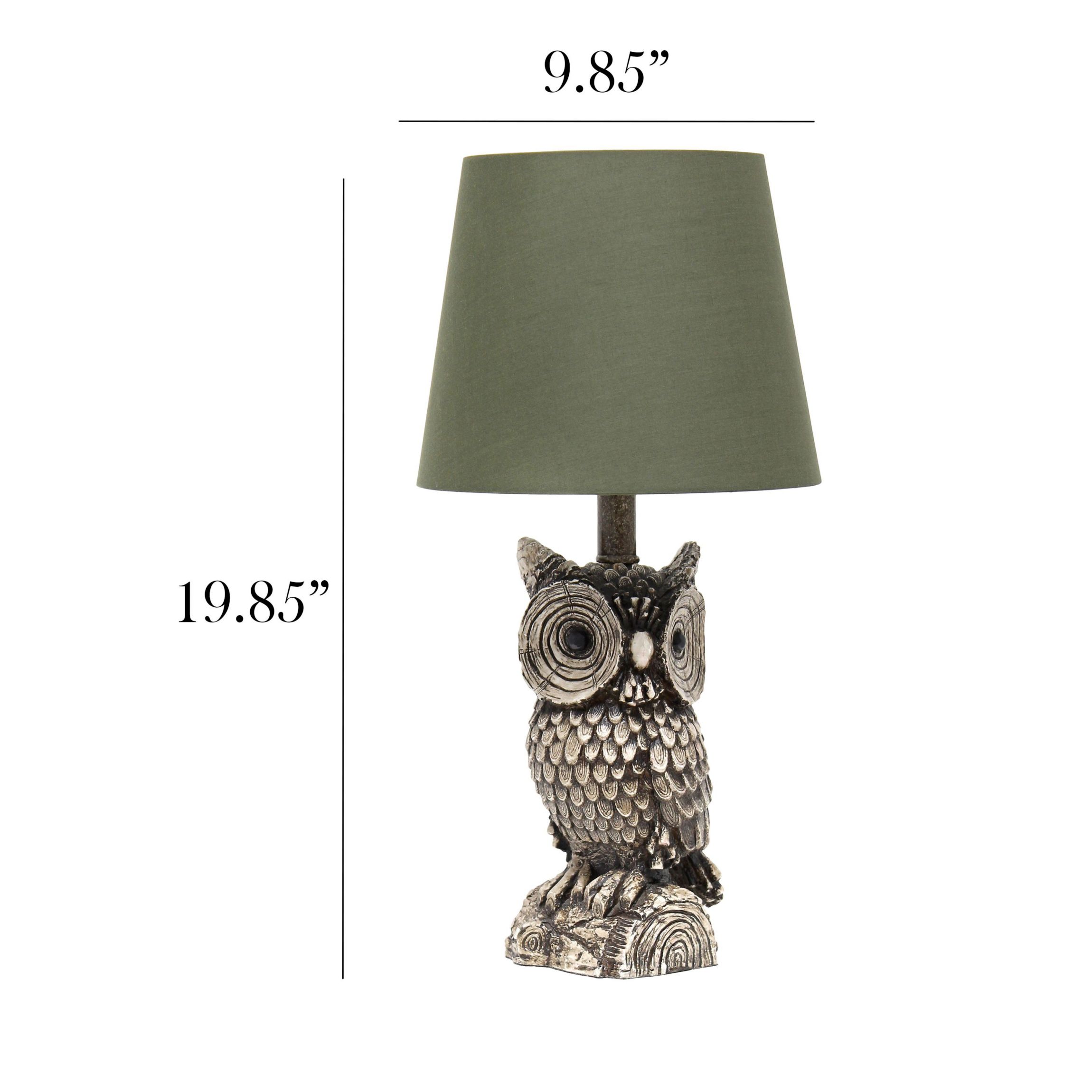 Woodland 19.85" Tall Polyresin Brown and White Gazing Night Owl Table Lamp
