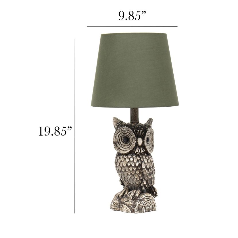 Woodland 19.85" Tall Polyresin Brown and White Gazing Night Owl Table Lamp