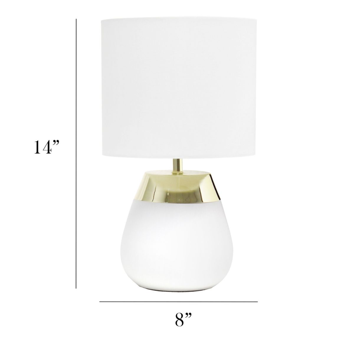 14" Tall Metal 4 Settings Touch Table Lamp