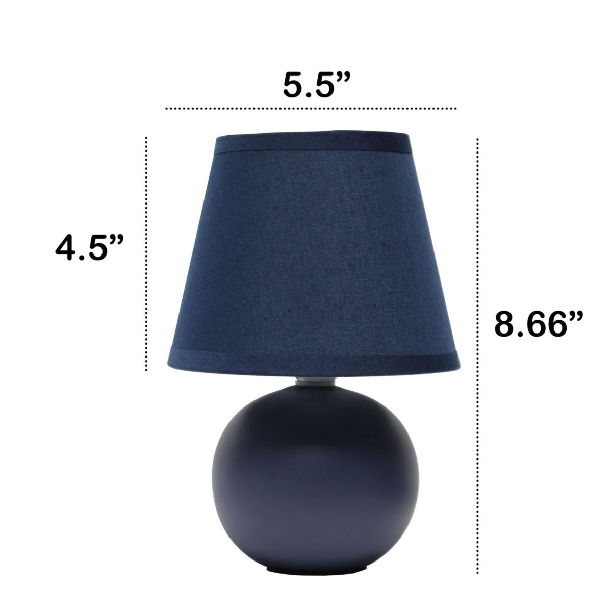 Nauru 8.66" Traditional Petite Ceramic Orb Base Bedside Table Desk Lamp Two Pack Set with Matching Tapered Drum Fabric Shade