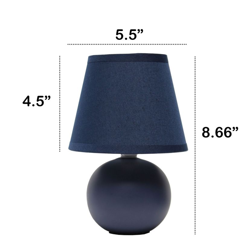 Nauru 8.66" Traditional Petite Ceramic Orb Base Bedside Table Desk Lamp Two Pack Set with Matching Tapered Drum Fabric Shade