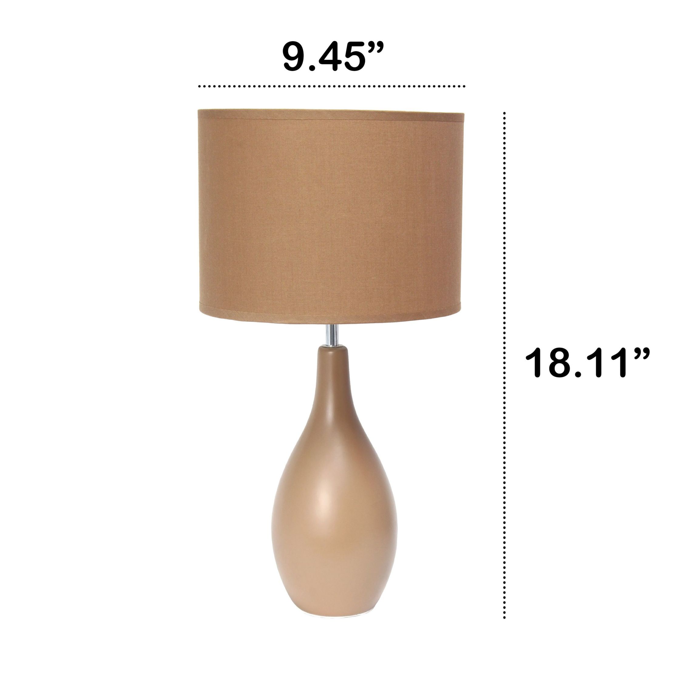 Essentix 18.11" Traditional Standard Ceramic Dewdrop Table Desk Lamp with Matching Fabric Shade