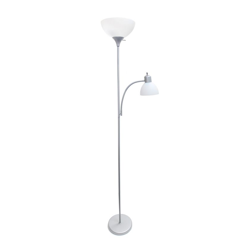 Essentix 71.5" Tall Traditional 2 Light Mother Daughter Metal Floor Lamp with Torchiere and Reading Light
