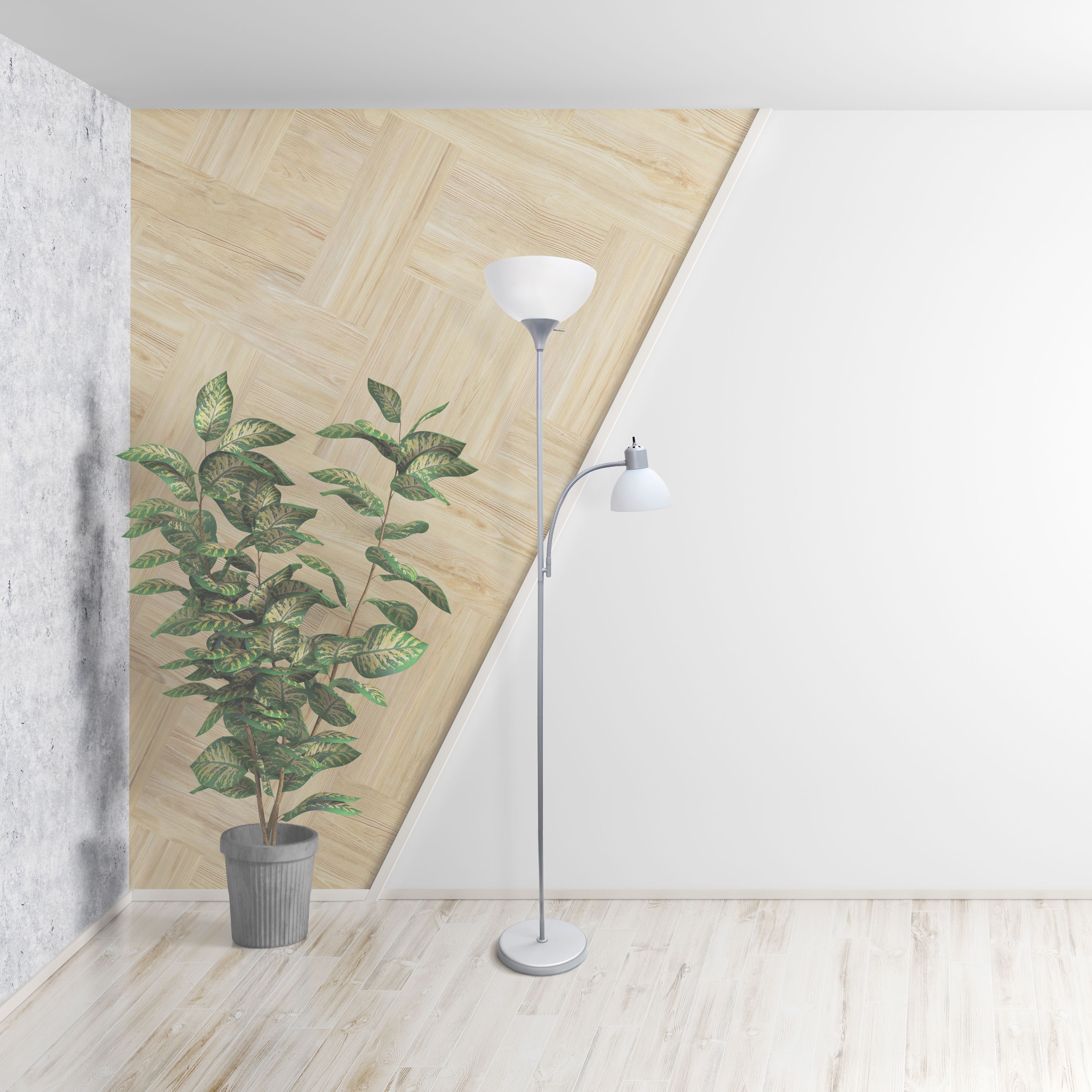 Essentix 71.5" Tall Traditional 2 Light Mother Daughter Metal Floor Lamp with Torchiere and Reading Light