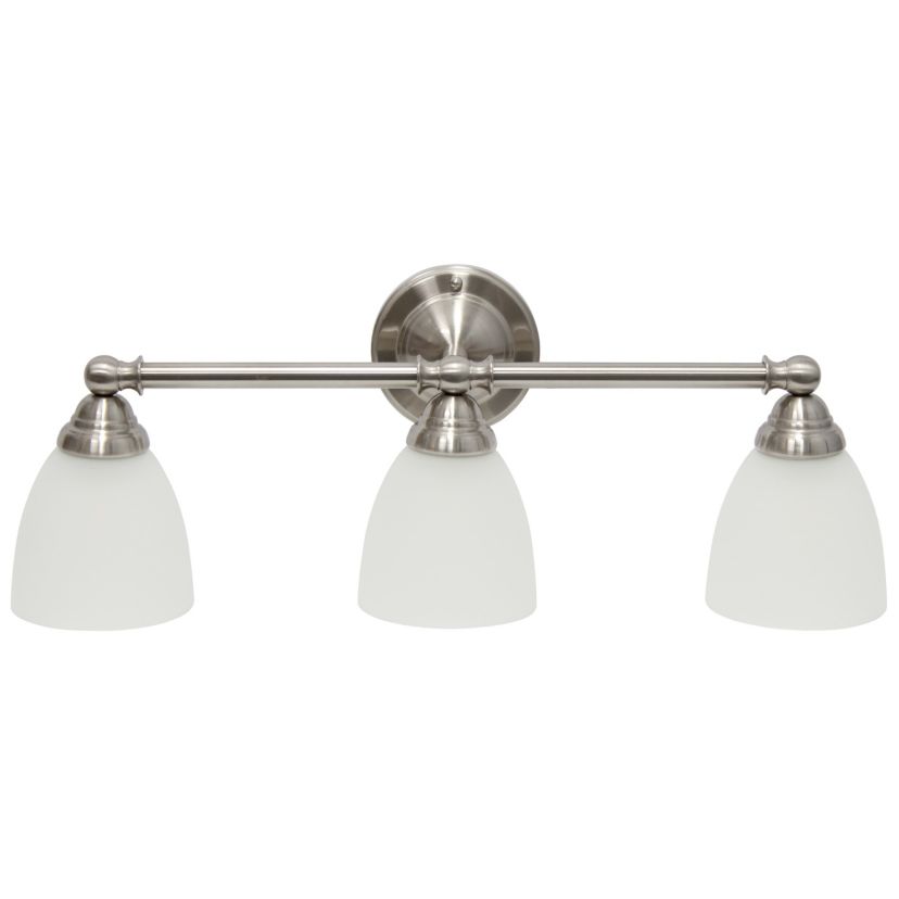 Essentix Traditional Three Light Metal and Translucent Glass Shade Vanity Uplight Downlight Wall Mounted Fixture