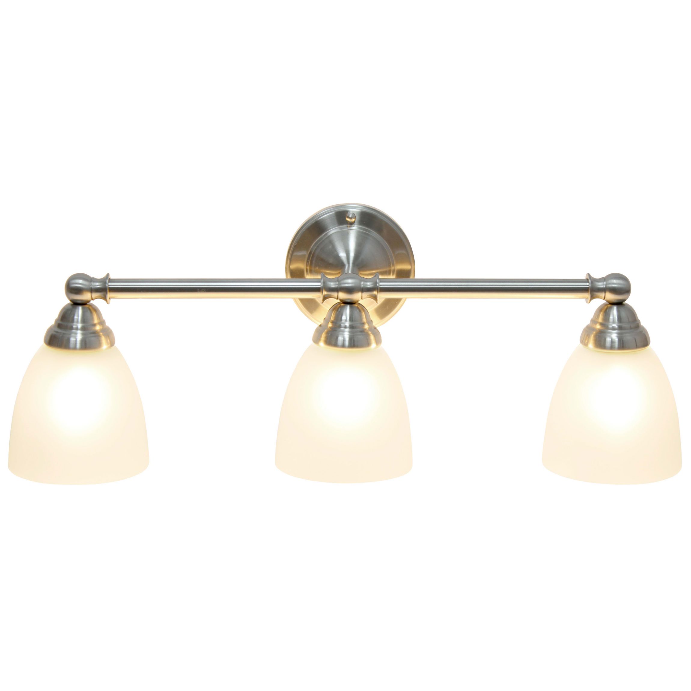Essentix Traditional Three Light Metal and Translucent Glass Shade Vanity Uplight Downlight Wall Mounted Fixture