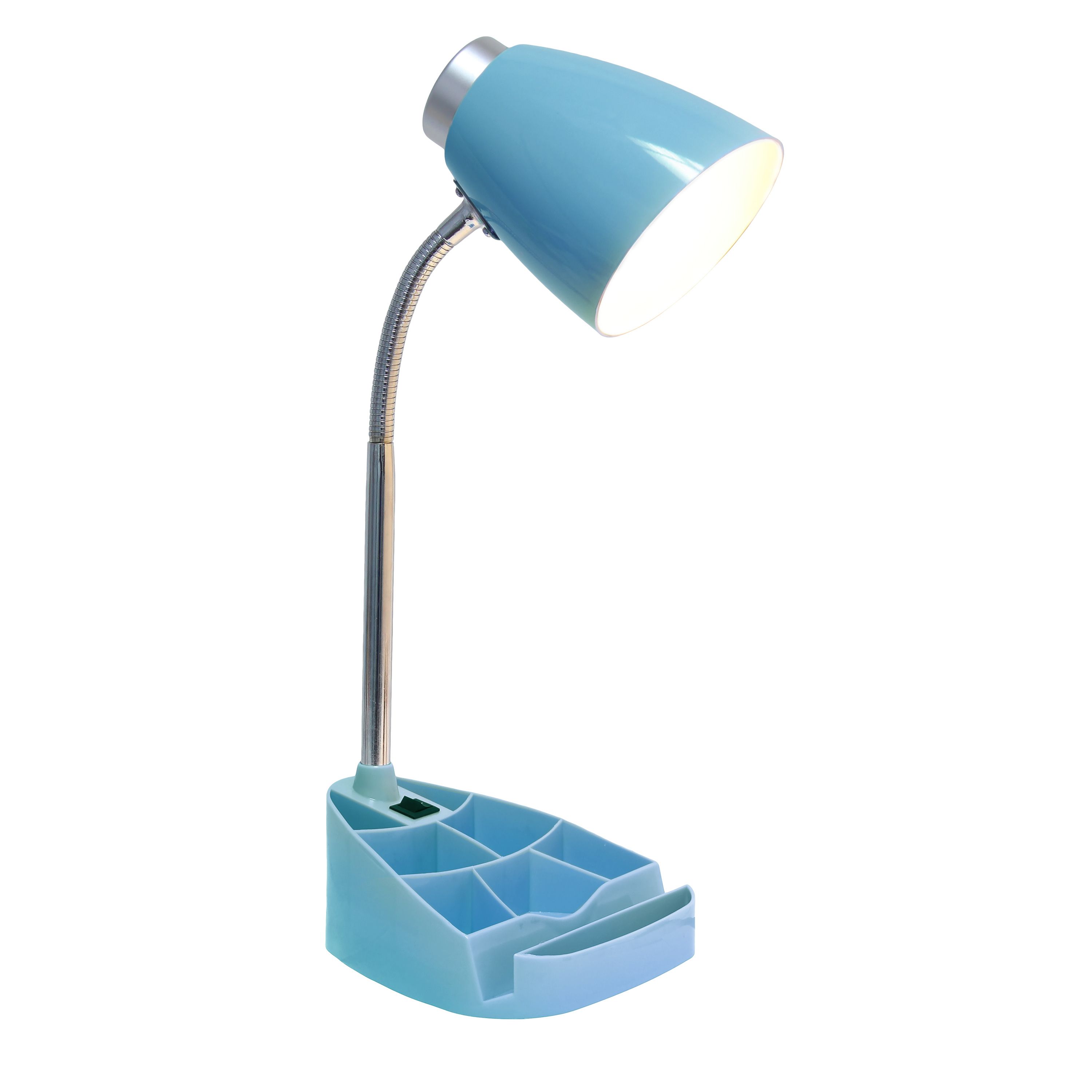 18.5" Flexible Gooseneck Organizer Desk Lamp with Phone/iPad/Tablet Stand for Office, Bedroom, Study, Bedroom, Library, Pink