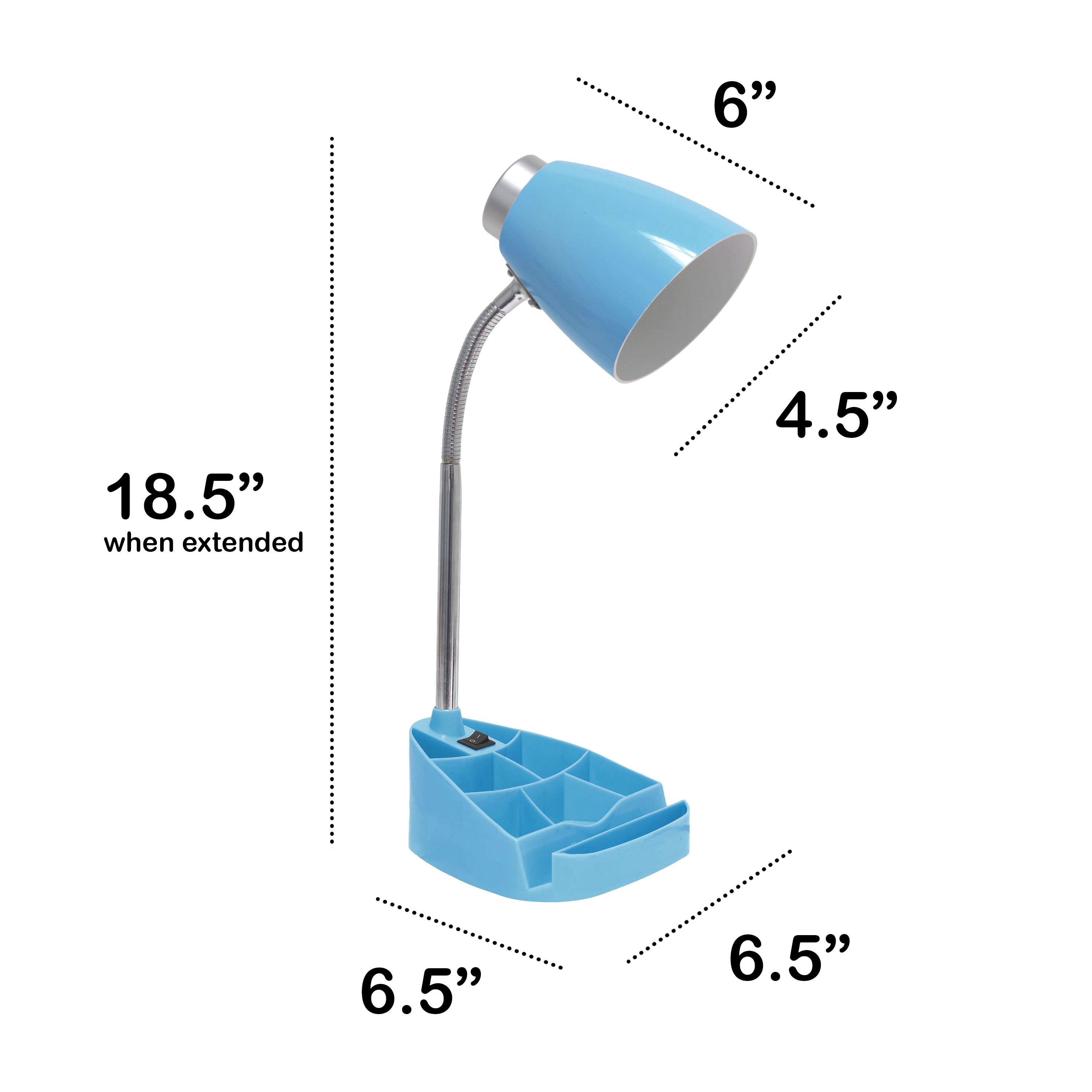18.5" Flexible Gooseneck Organizer Desk Lamp with Phone/iPad/Tablet Stand for Office, Bedroom, Study, Bedroom, Library, Pink