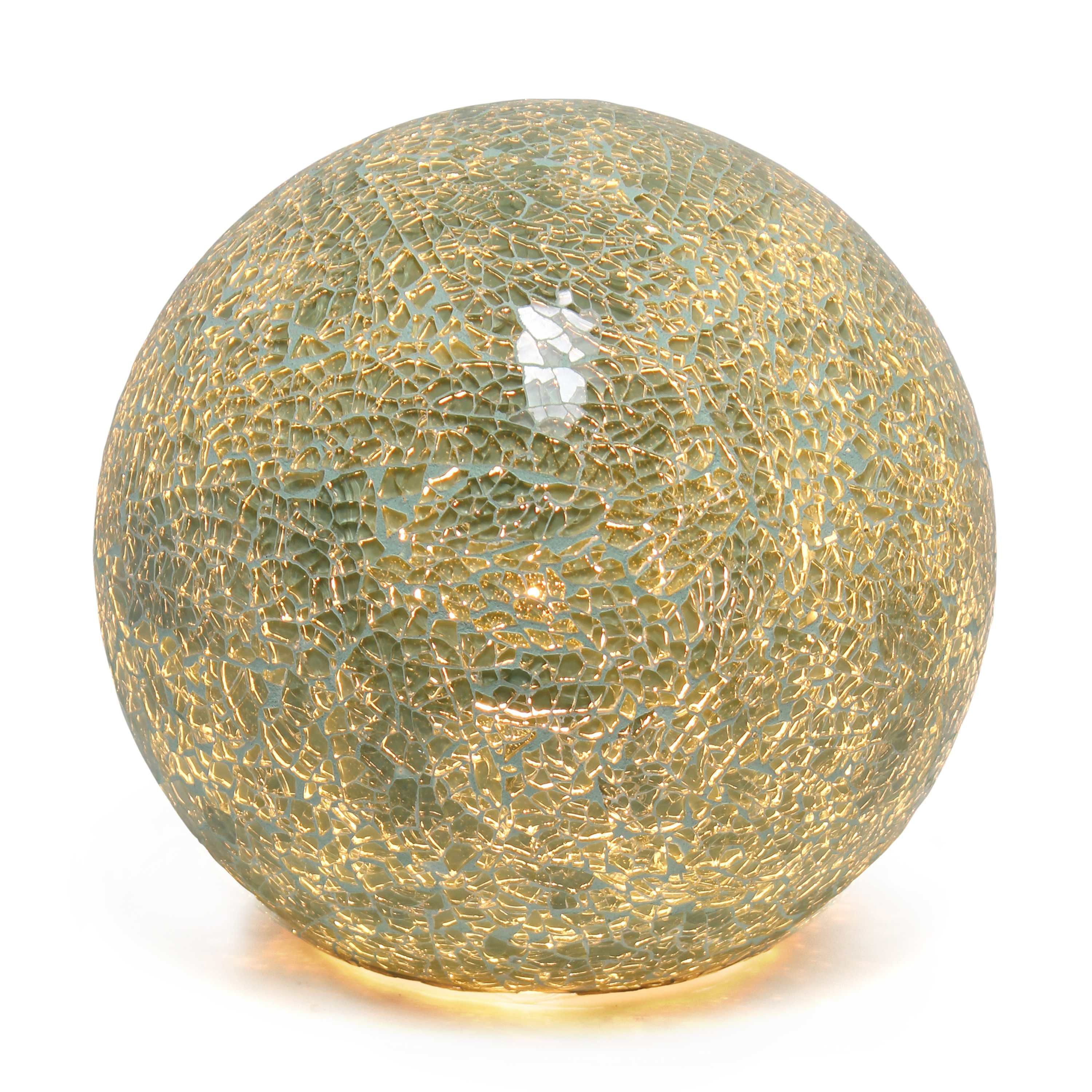 8" Crystal Mosaic Patchwork Dome Table Lamp, for Entryway, Living Room, Nightstand, Counter, Bookshelf, Green