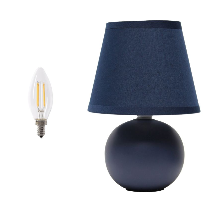 8.66" Compact Ceramic Globe Table Lamp with Stylish Shade, LED Bulb Included, Green