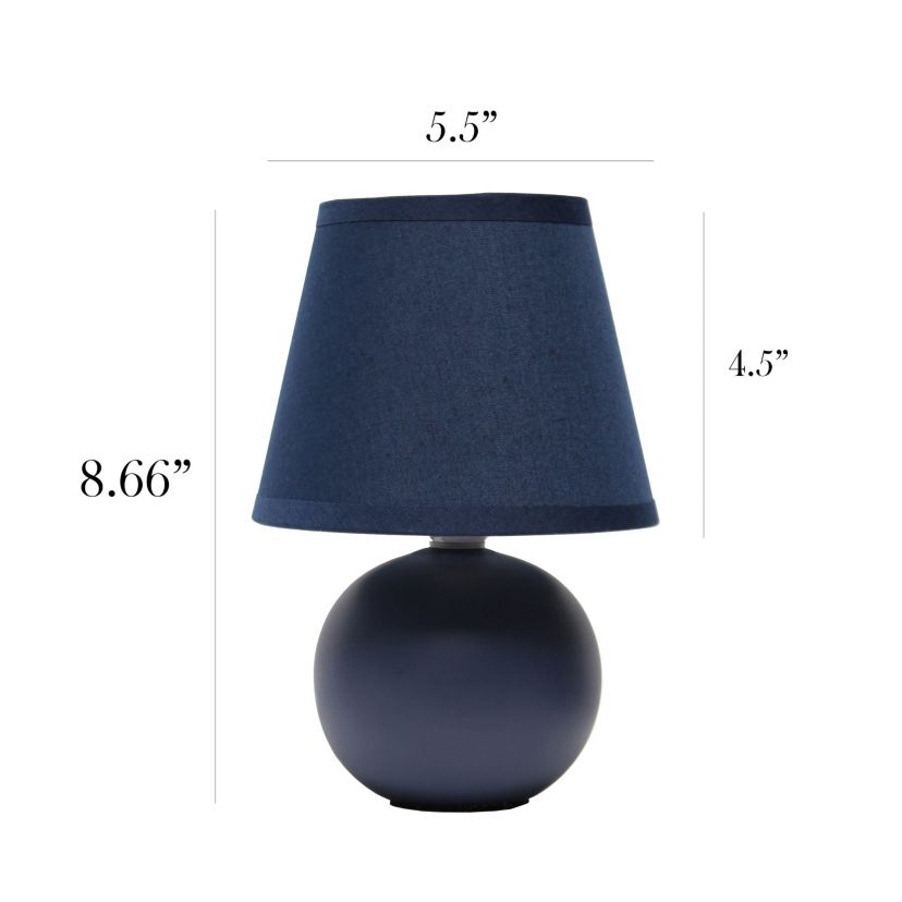 8.66" Compact Ceramic Globe Table Lamp with Stylish Shade, LED Bulb Included, Green