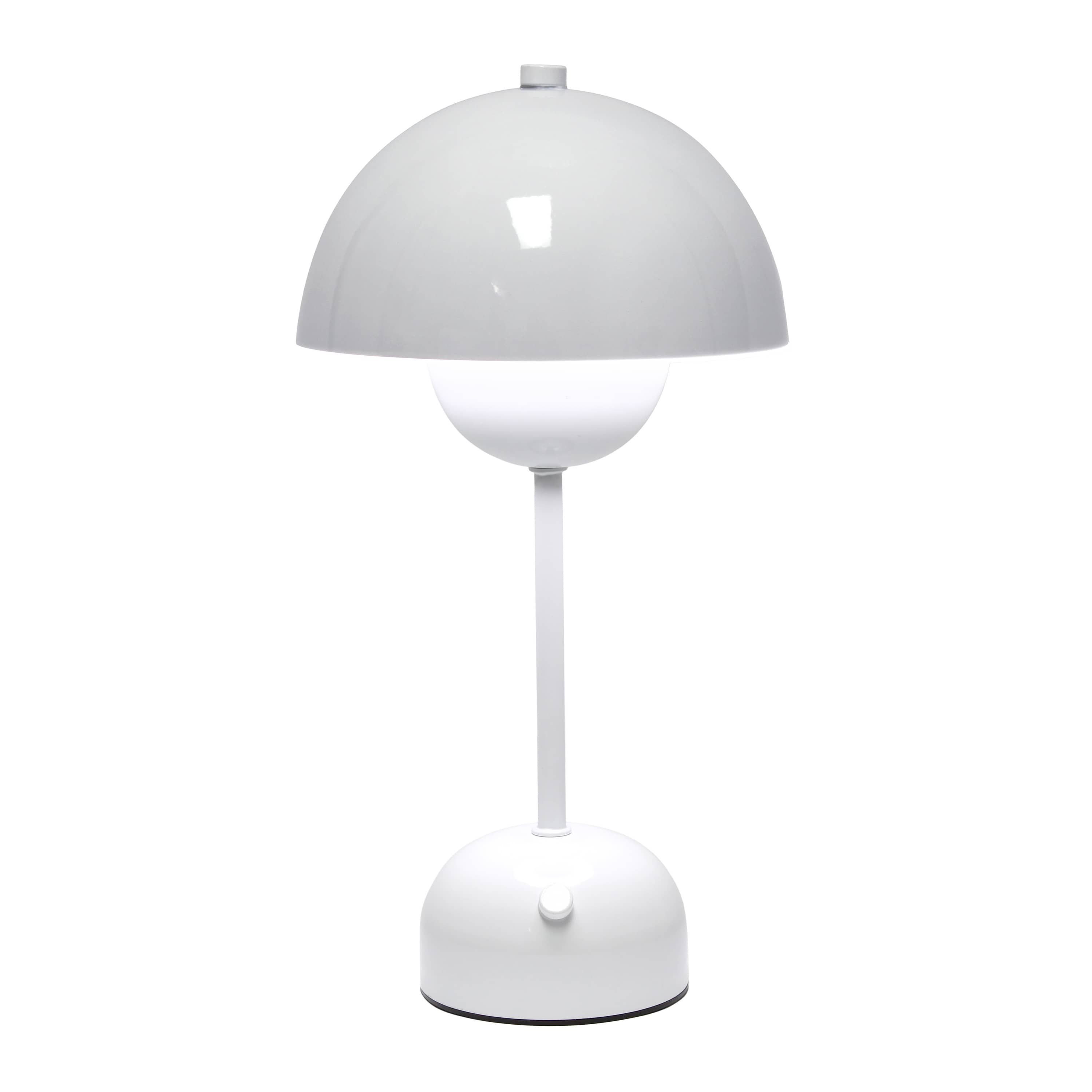 11.8" Mushroom Magic Dimming LED Touch Stick Lamp, Portable & Rechargeable, White