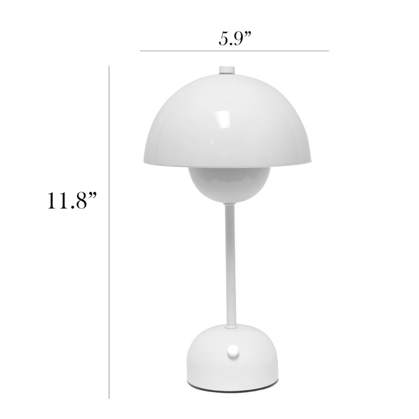 11.8" Mushroom Magic Dimming LED Touch Stick Lamp, Portable & Rechargeable, White