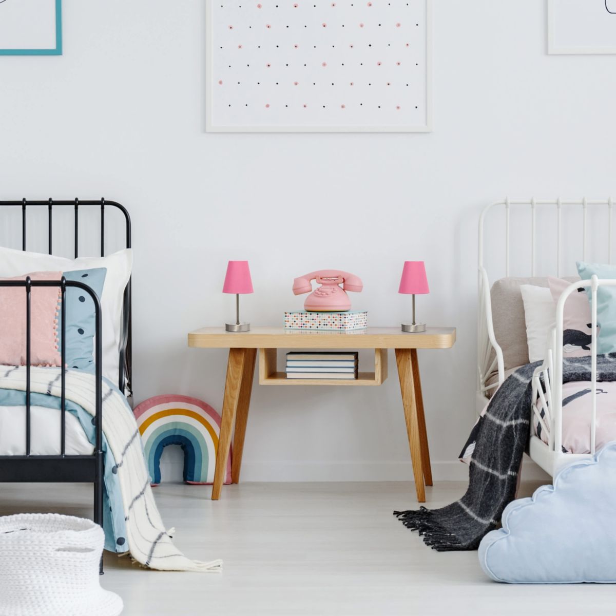 10.5" Iconic Duo Mini Sand Nickel Table Lamp Two Pack Set, for End Tables, Nightstands, Offices, White Shades